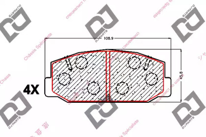 Комплект тормозных колодок DJ PARTS BP1538